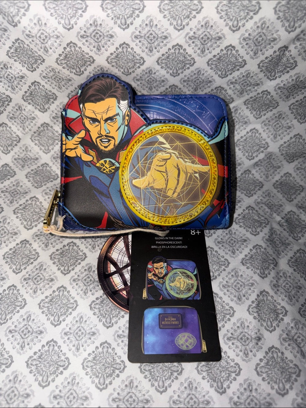 Loungefly Doctor Strange Multiverse Gradient Zip Wallet - Blue, Purple, Gold